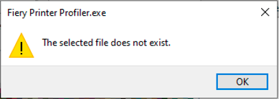 Error: "The selected file does not exist" occurs after measuring ...